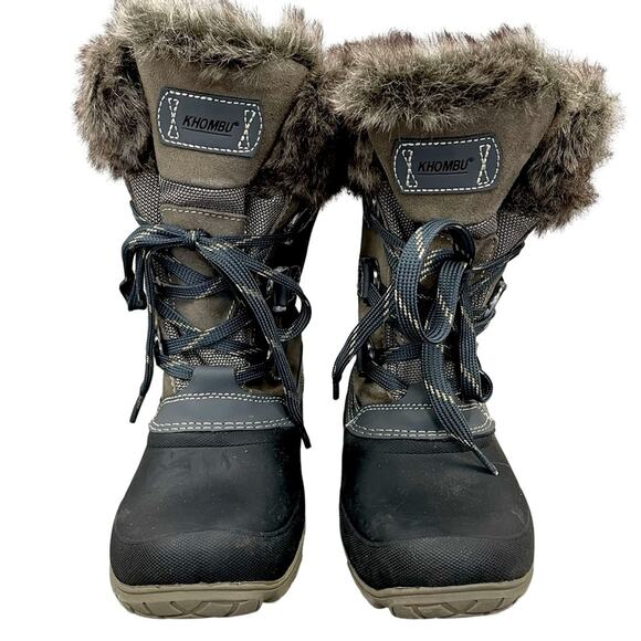 Khombu Slope Leather Snow Boots Size 7 - Picture 2 of 8